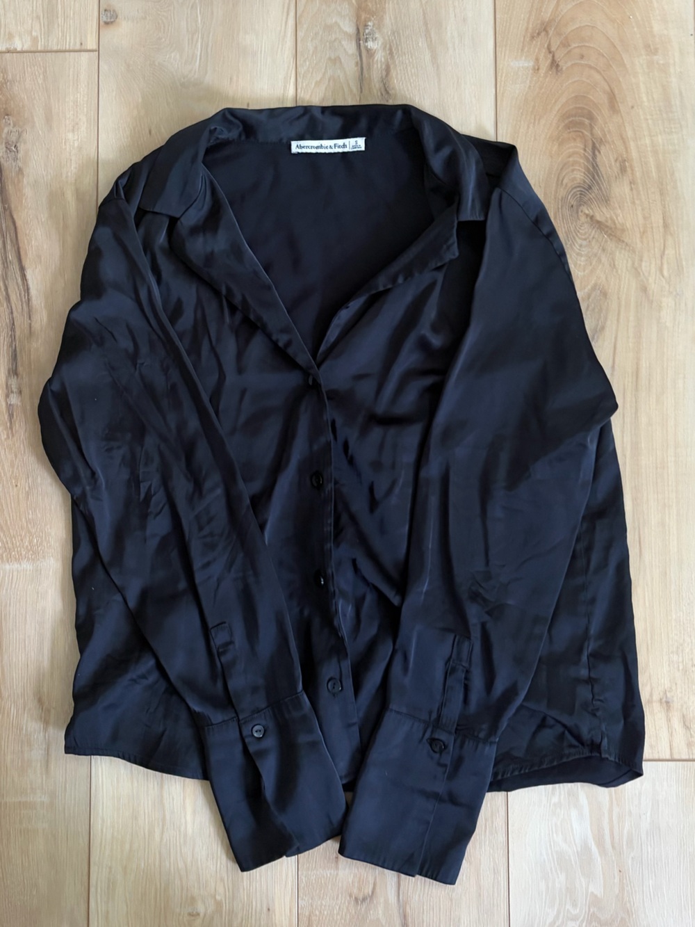 Abercrombie & Fitch Black Lightweight Button-Up Shirt Jacket